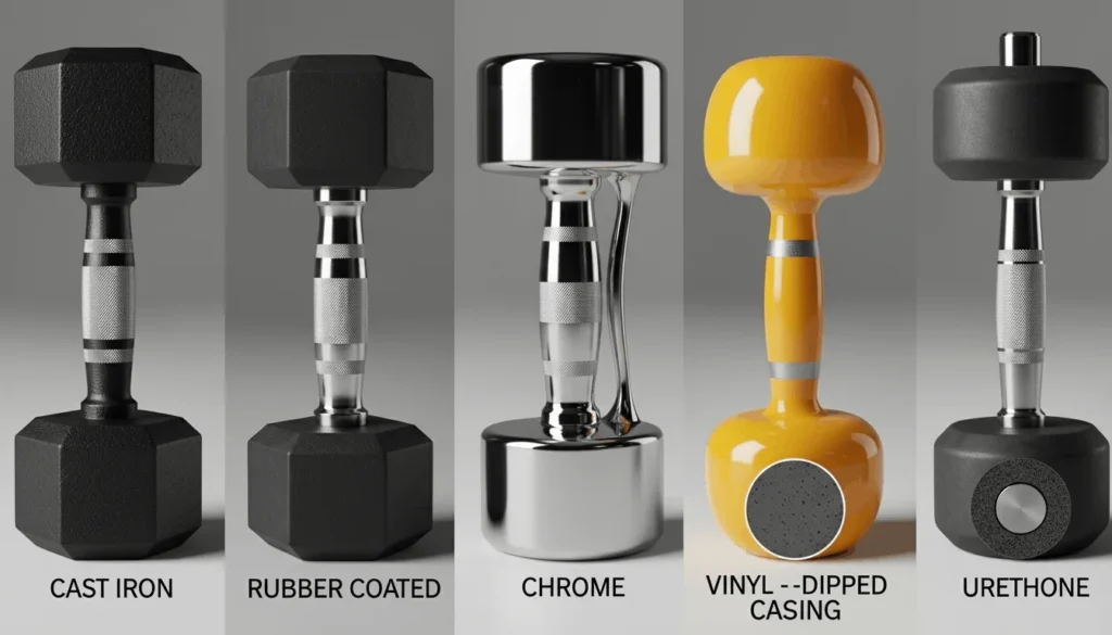 what are dumbbells made of