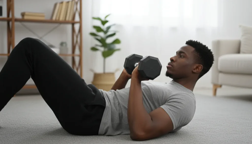 ab workout with dumbbells