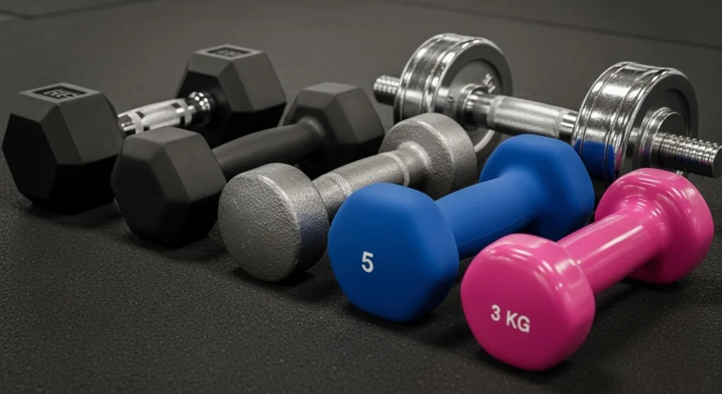 types of dumbbells