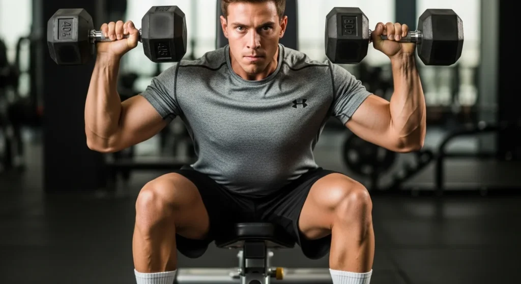 overhead press with dumbbells