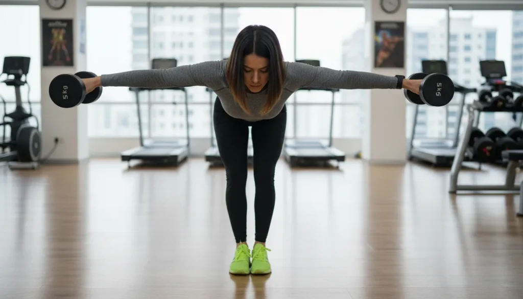 reverse flys with dumbbells