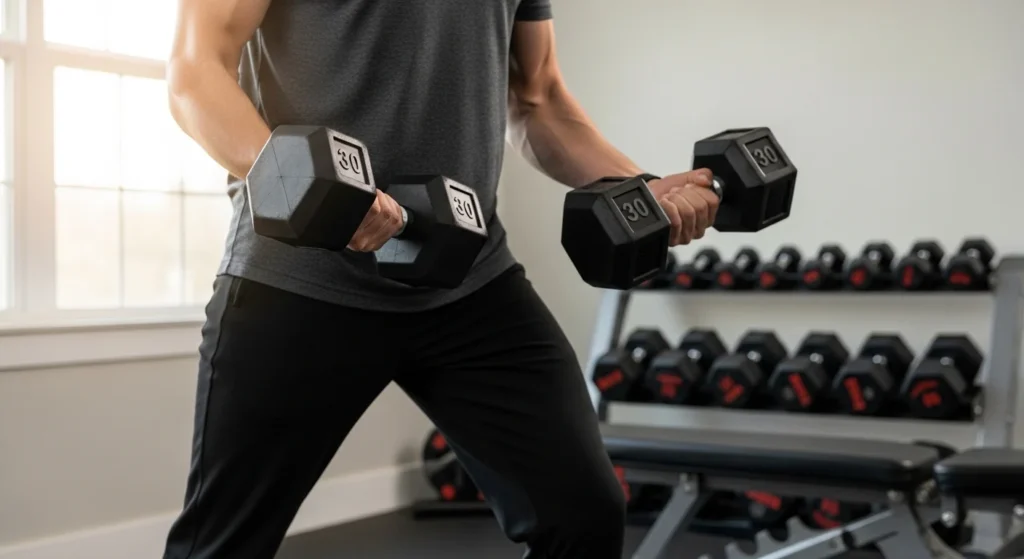 rubber hex dumbbells