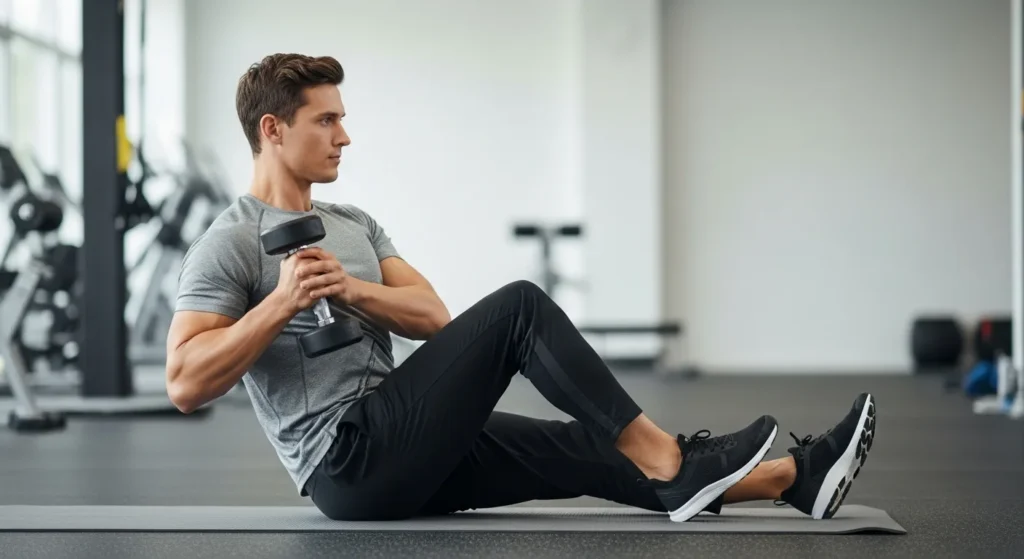 dumbbell russian twists