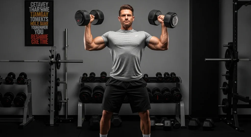 trap workouts with dumbbells