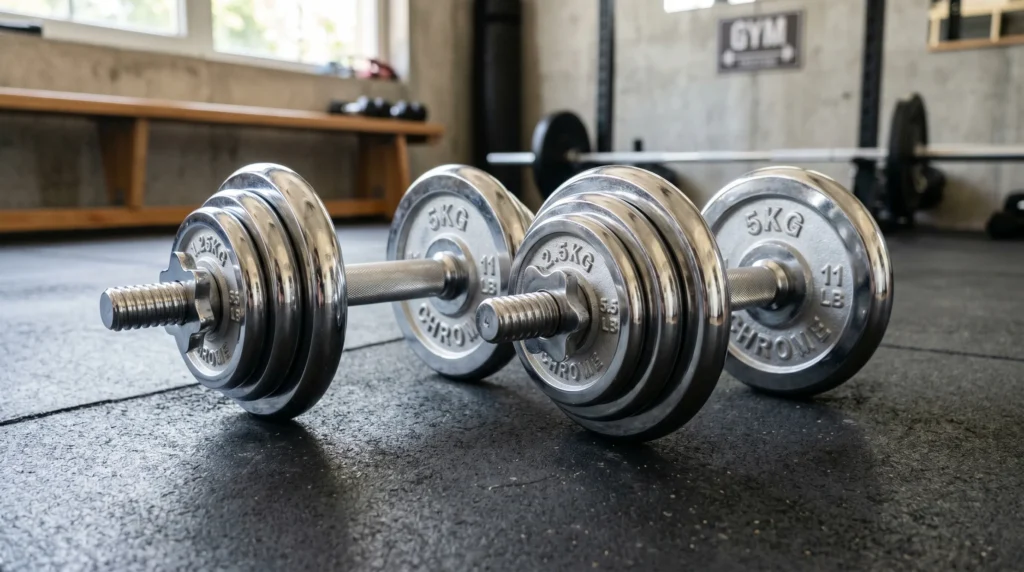 chrome adjustable dumbbells