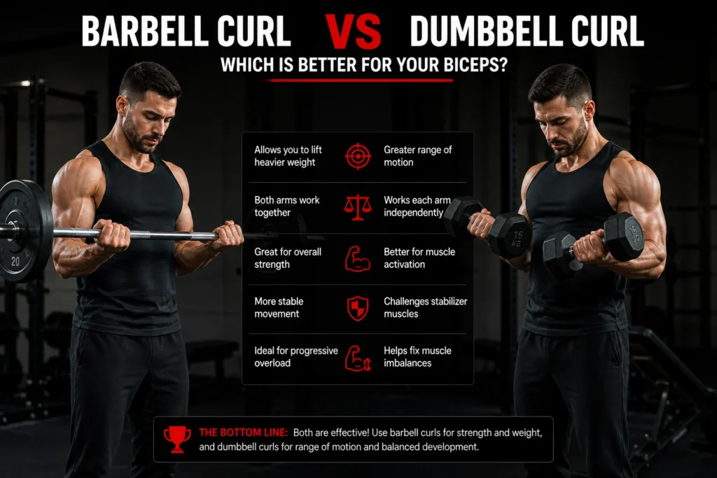 barbell curl vs dumbbell curl