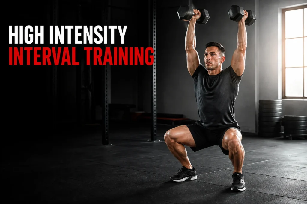 high intensity interval training workouts with dumbbells