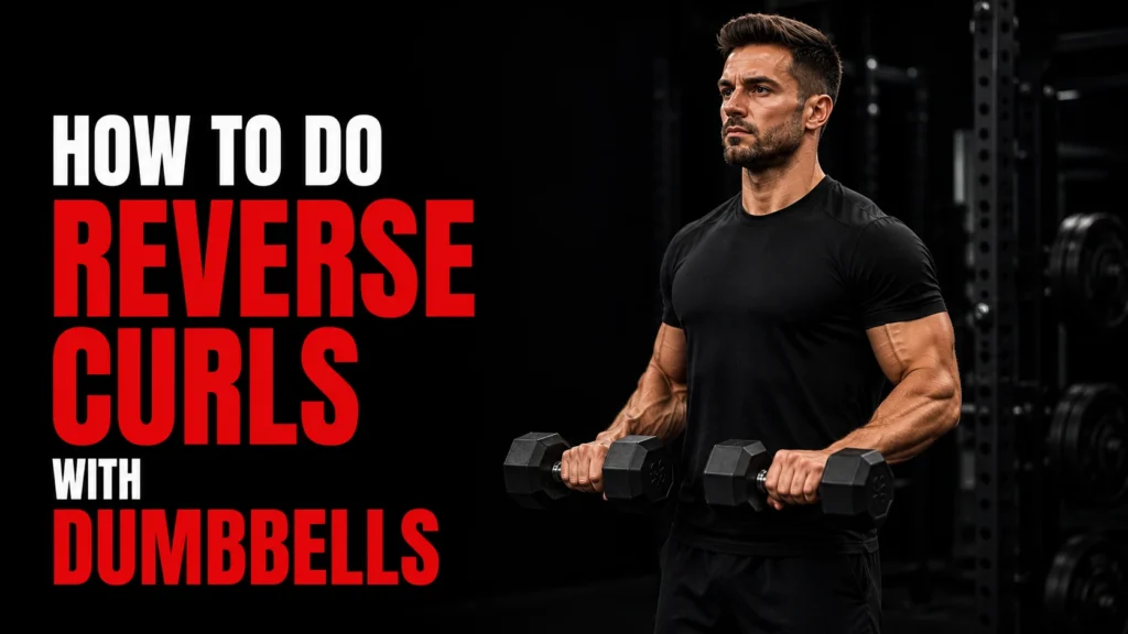 reverse curls with dumbbells