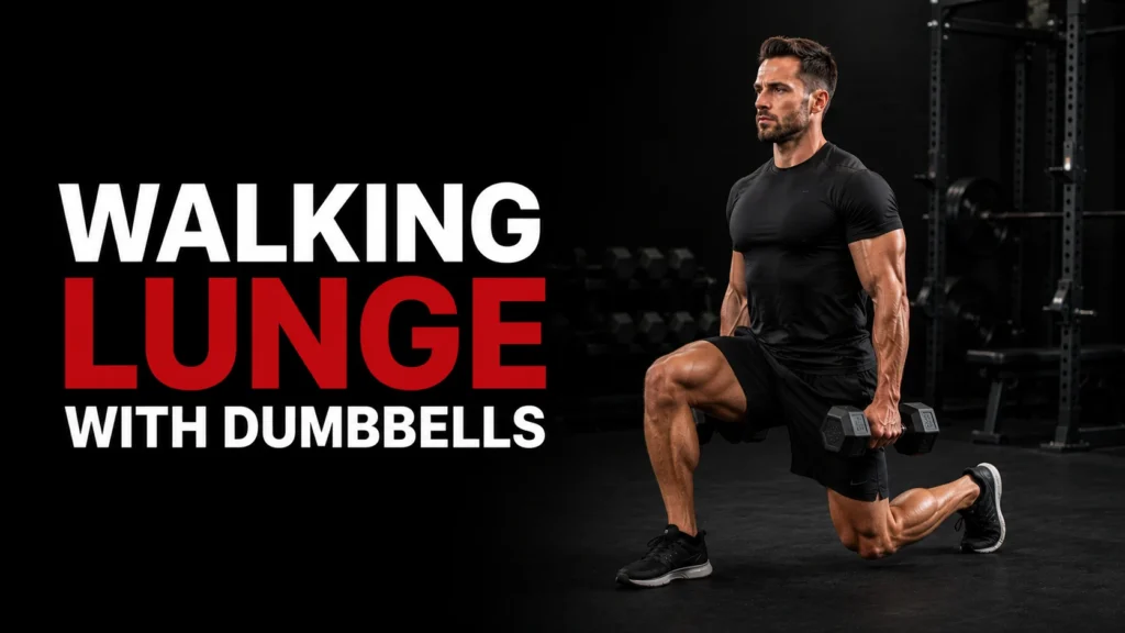 walking lunge with dumbbells